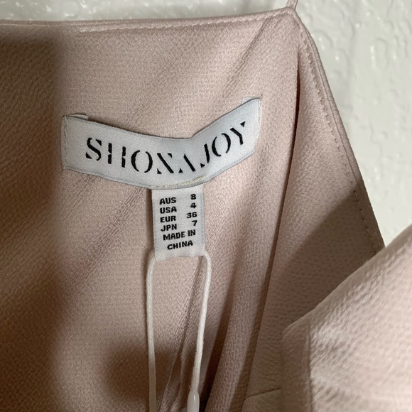 Shona Joy Luxe Frill Tulip Hem Cocktail Women Dress Slim Blush Pink Size 4 - Picture 6 of 13